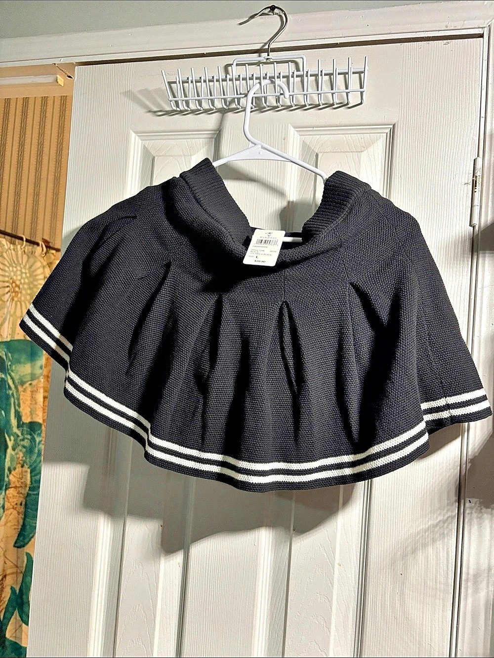 Windsor Color Block Circle Skirt in Black Size Large NWT